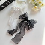 گیره انبری پاپیون حریر و مروارید - Image 2