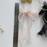 گیره انبری پاپیون حریر و مروارید - Image 4