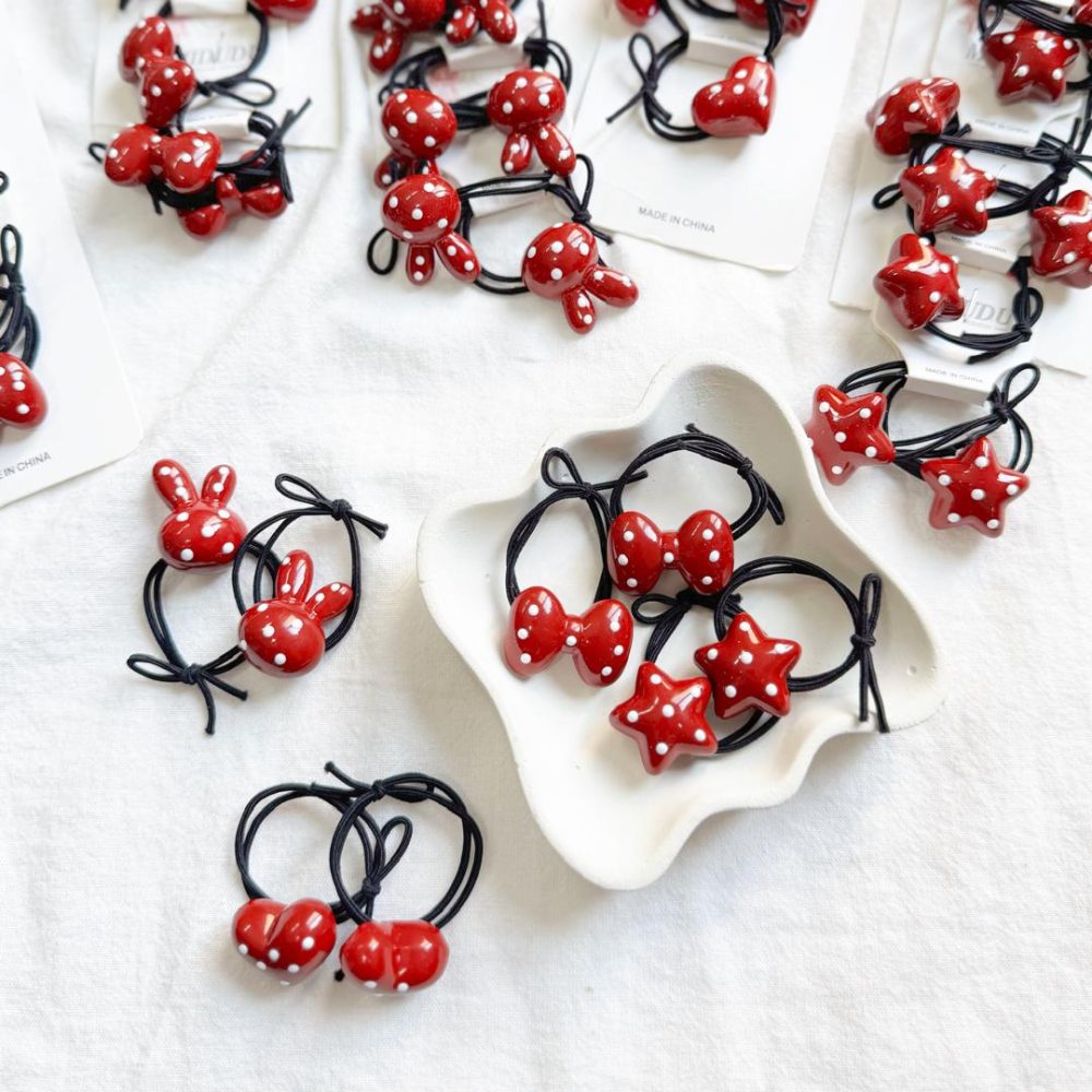 کش جفتی زرشکی خالدار