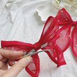 گیره انبری پاپیون مرواریدی قرمز - Image 2