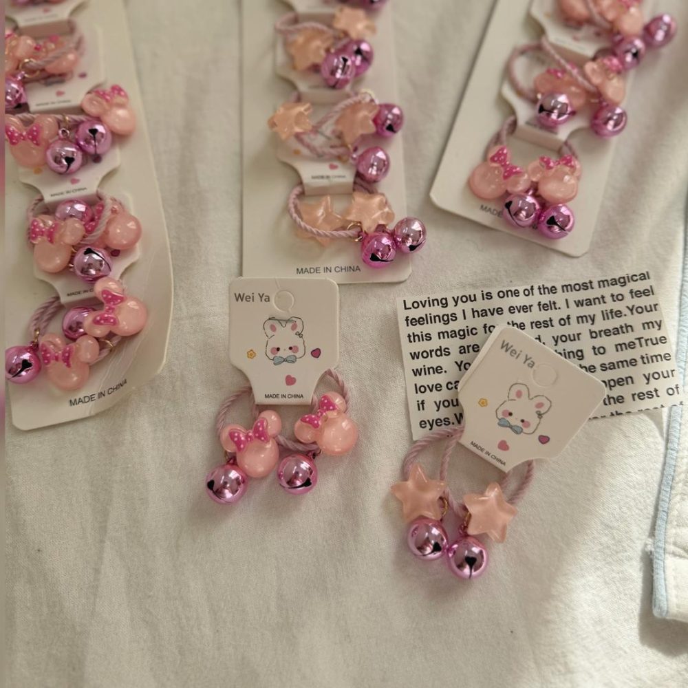 پک ۲ عددی کش زنگوله صورتی